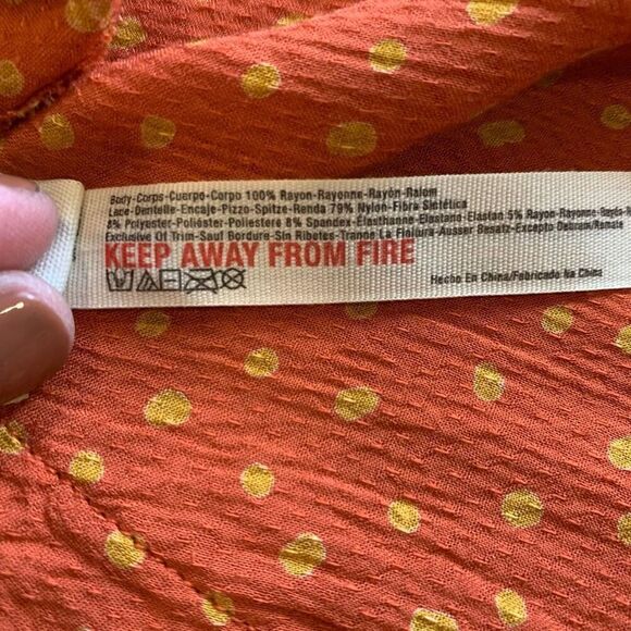 Free People Intimately Blousy Bodysuit Surplice Front Flouncy L/S Lace Trim - Picture 9 of 12